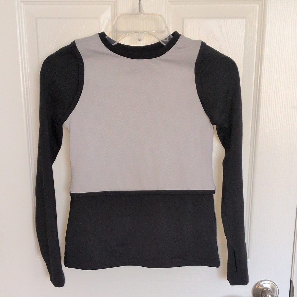 Nike Girls Pro Warm Dri-FIT Long-sleeve Training Top - Black & Gray - M